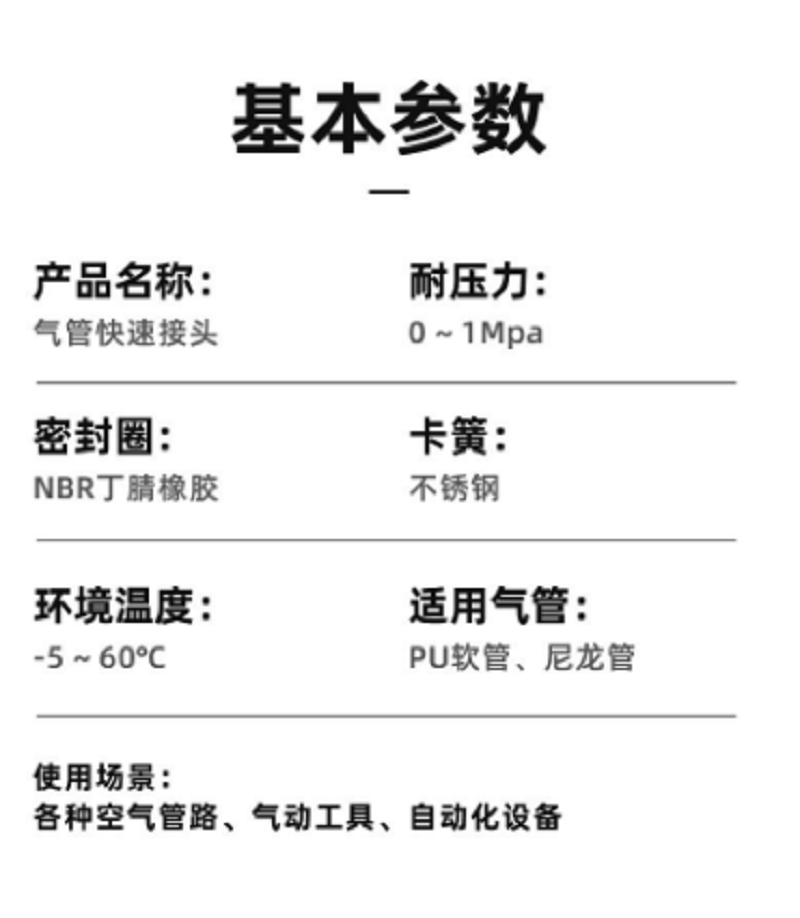  裕源鼎兴 气动快速接头PG变径直通PG16-10mm（10个）